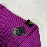 Chunky Ribbed Crewneck Jumper Purple