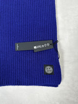 Ribbed Knit Wool Scarf Navy