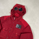 Multipocket Nylon Chrome Goggle Jacket Red