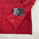 Multipocket Nylon Chrome Goggle Jacket Red