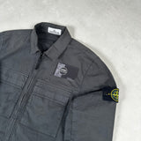 Supima Cotton Twill Stretch Overshirt Grey