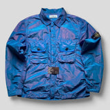 Nylon Metal Weft Overshirt Blue & Pink
