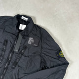 Crinkle Reps Zip Overshirt Black