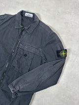 Garment Dyed Zip Overshirt Black