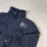 Multi Pocket Utility Mock Neck Sweatshirt Black