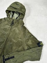 Nylon Metal Hooded Jacket Green