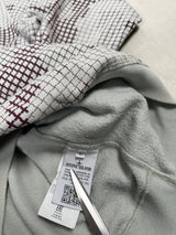 Grid Check Camo Hooded Jumper Grey
