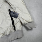 Garment Dyed Crinkle Reps Lined Bomber Jacket Cream