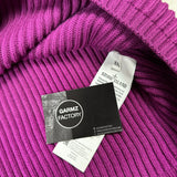 Chunky Ribbed Crewneck Jumper Purple