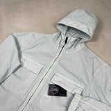 Stretch Cotton Twill-TC Hooded Jacket Light Blue