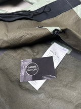 Special Process Light Leather Organza Hooded Jacket Green