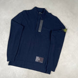 Towelling 1/4 Zip Sweatshirt Navy