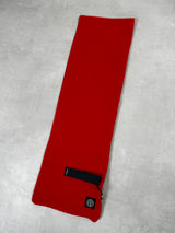 Ribbed Knit Wool Scarf Red