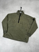 Garment Dyed 1/2 Zip Overshirt Khaki