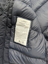 Opaque Nylon Twill Down Hooded Jacket Navy