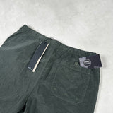 Nylon Metal Button Front Swim Shorts Khaki