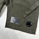 Stretch Twill Cotton Cargo Shorts Khaki