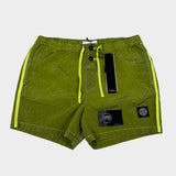 Nylon Metal Button Front Swim Shorts Lemon