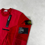 Colour Block Zip Pocket Sweatshirt Red