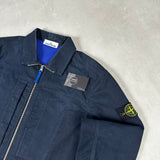 Tela Resinata Block Canvas Overshirt Navy