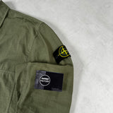 Mercerised Cotton Ripstop Overshirt Military Green