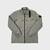 Old Effect Brushed Cotton Overshirt Beige