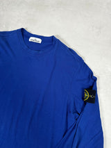 Long Sleeve Arm Badge T - Shirt Blue