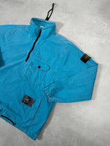 Garment Dyed 1/2 Zip Overshirt Aqua Blue