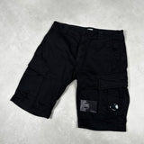 Satin Stretch Cargo Shorts Black
