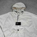 Canvas Cotton Hooded Smock Cream
