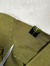 Vintage Ribbed Cotton Zip Sweatshirt Green