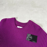 Chunky Ribbed Crewneck Jumper Purple