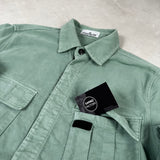 Diagonal Weave Moleskin Overshirt Green