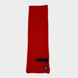Ribbed Knit Wool Scarf Red