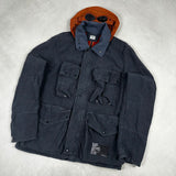 Check Multi Pocket Lino Flax Goggle Jacket Check