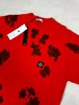 Hand Colouring Camouflage T - Shirt Red