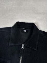 Corduroy Zip Overshirt Black