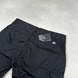 Satin Stretch Cargo Shorts Black