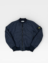 Garment Dyed Crinkle Reps Lined Bomber Jacket Navy