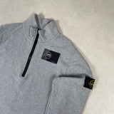 Brushed Cotton 1/4 Zip Sweatshirt Grey