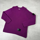 Chunky Ribbed Crewneck Jumper Purple