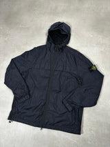 Garment Dyed Crinkle Reps Hooded Jacket Navy