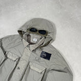 Flatt Nylon Hooded Goggle Overshirt Beige