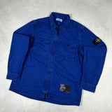 Garment Dyed Zip Overshirt Blue