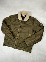 Mussola Gommata Sherling Collar Flight Jacket Olive