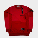 Colour Block Zip Pocket Sweatshirt Red