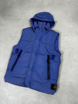 Garment Dyed Crinkle Reps NY Down Gilet Blue