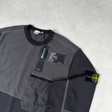 Colour Block Zip Pocket Sweatshirt Grey
