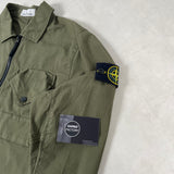 Stretch Cotton Pocket Overshirt Khaki