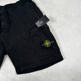 Cotton Sweat Cargo Shorts Black